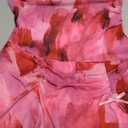 WDIRARA Women's Mesh Strapless Mini Dress Tie Dye Asymmetrical Layered Ruffle Tube Dresses, Medium 