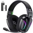 WESEARY Wireless Gaming Headset for PS5, PS4, PC, Switch & Mac, 20ms Ultra-Low Latency, 2.4GHz USB & Bluetooth 5.4 Gaming Headphones with Mic, 50H Battery Life, 3D Spatial Audio, Aurora Purple