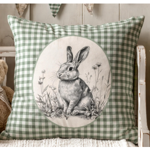 r Bunny Chinoiserie Floral Throw Pillow Covers 18x18,  Porcelain Rabbit Decorative Pillow Covers, Spring Farmhouse Pillowcases Cushion Case for Home Couch Decor