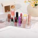 4 PCS Acrylic Lipstick Organizer, Lipstick Holder, 12-Slot Lip Gloss Holder, Beauty Makeup Storage Display Cosmetic Organizer