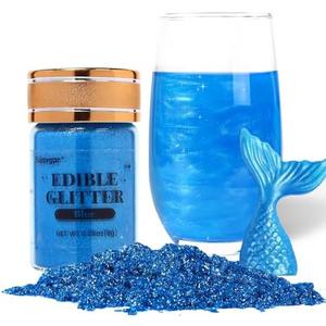 Sujoygar Blue Edible Glitter, Food Grade 8g, Edible Glitter for Drinks, Kosher & Halal Certified, Cocktail, Cupcake, Chocolate, Strawberry, Baking