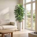 Artificial Dracaena Tree, 7FT Faux Plants Indoor White Planter