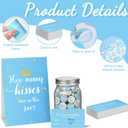 Moukeren 555 Pcs How Many Kisses Game Card Kit How Many Kisses Baby Shower Games Standing Sign Guessing Cards Baby Shower Stickers for Kid Sprinkle Birthday Party, No Candy and Jar (Blue Boy Style)