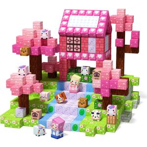 GobiDex 200PCS Magnetic Blocks Kid Building Toys for 3+ Years Old Girls, Upgraded STEM Sensory Gifts for Princess, Kids Magnets Game for Toddler