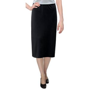 Baby'O Women's Basic Modest 26" Below The Knee Length Stretch Knit Straight Skirt (Black - 10)
