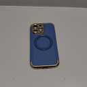 COOLQO for iPhone 15 Pro Max Case 6.7'' Upgraded 360 Spin Magnetic Stand [Compatible with Magsafe][Military Protection] Shockproof Protective Phone Holder Cover for iPhone 15 Pro Max, Blue Gold