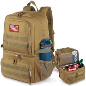 Tactical Double Deck Cooler Backpack for Men,Large Lunch Backpack with 2 Compartment,Soft Cooler Bag, Size: Large