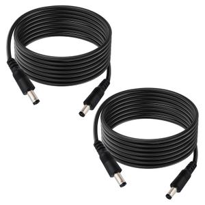DC5.5x2.1mm 12V Male to Male Cable 18AWG Male to Male Extension Cable 12V Emergency Power 5521 Connector(16.4ft-2pcs)