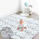 SPRINGSPIRIT Baby Play Mat for Boys Girls,50'' x 50'' Baby Playmat for Playpen, One-Piece Crawling Play Mat Non Slip, Toddlers, White Ocean