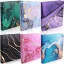 6 Pcs Marble 3 Ring Binders 10.5 x 12 Inch Cute Decorative Aesthetic Hardcover Round Ring Binders for Loose Leaf Paper Letter Size Paper School Office Supplies