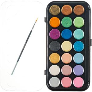 Art Alternatives Watercolor Pan Set, 21-Piece Pearlescent Watercolor Pan Set of 2