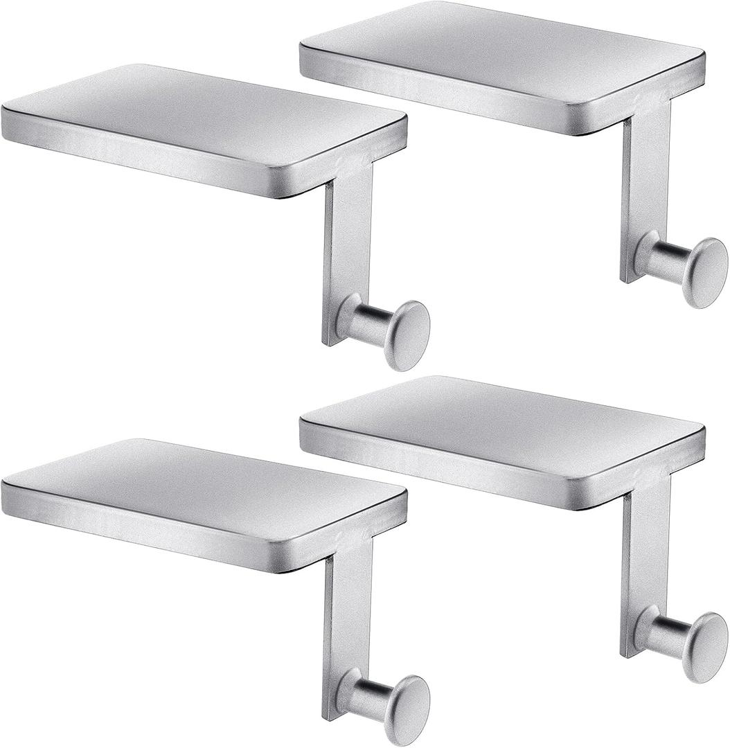 Landhoow Christmas Stocking Holder Christmas Stocking Hanger for Mantel Heavy Duty Xmas Hook with Non Slip Protective Pad Mantel Hook for Mantle Fireplace Home Shelf(Silver,4 Pcs)