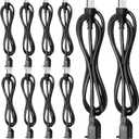 Kanayu 10 Pcs 6 Feet Extension Cord, 16 Awg Sjw Heavy Duty Power Cable 13 Amps 125v Extension Cable with 3 Prong for Indoor Outdoor Electrical Kitchen Appliances, Ul Listed(Black)