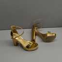 DREAM PAIRS Women's Platform Chunky High Heeled Sandals Open Toe Block Heels Ankle Strap Dress Shoes for Wedding Party Evening (7.5, Gold-Pat)