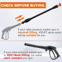 JOEJET Pressure Washer Wand Replacement with 5 Spray Pressure Washer Nozzle Tips, 16 Inch, Compatible with Ryobi Pressure Washer Gun, 2000 PSI