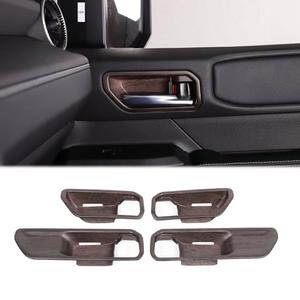Heutamo Inner Door Handle Bowl Cover Trim Compatible with Toyota Land Cruiser Prado 250 J250 LC250 2024 2025 2026, Piano Black Interior Accessories 4Pcs (Oak Wood Pattern)