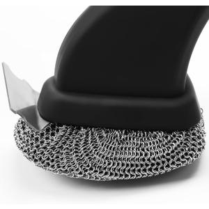 Bristle Free Grill Brush, Safe BBQ Cleaning Brush, Good Grip Chain Mail Grill Scrubber Brush,Barbeque BBQ Grill Brush,Outdoor Grill Cleaner, Chainmail Grill Scrubber Scraper