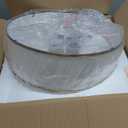 Kira Home Chloe 15" Retro Modern 3-Light Semi-Flush Mount Ceiling Light + White Drum Shade, LED Compatible, Round Tempered Glass Diffuser, Warm Brass Trim Finish