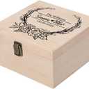 Personalized Wedding Keepsake Box Custom Name Date, Wooden Memory Box Wedding Gift Box for Couples Newlyweds - Customized Gifts for Bridal Shower Anniversary Engagement Christmas (Design 4-White)