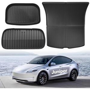 Cargo Liner Fit for 2025 2026 Model Y Juniper 5 Seats,Front and Rear Frunk Trunk Tray Mats,All Weather Protection TPE, Anti-Slip Trunk Mats Fit for 2025 2026 Model Y Juniper Accessories
