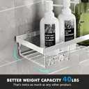 Moforoco Shower Caddy Shelf Organizer Rack, Self Adhesive Black Bathroom Shelves Basket, Home Farmhouse Wall Inside Organization and Storage Decor Rv Accessories, First Camper Apartment Essentials