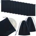 10 Pcs Silver Storage Bags, 9 x 11.8 Inch Fabric Cloth Anti Tarnish Bags for Silver Jewelry Silverware Protection Flatware Silverplate Tarnish Cleaning(Navy Blue)