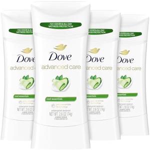 Dove Advanced Care Antiperspirant Deodorant Stick Cool Essentials 4 Ct For Helping Your Skin Barrier Repair After Shaving 72 Hour Odor Control And Sweat Protection With Pro Ceramide Technology 2.6 Oz