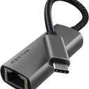 USB-C to Ethernet Adapter, WALNEW USBC to RJ45 Lan Adapter, Gigabit Cat Network Cable Converter to Type C Thunderbolt 3 for Mac,MacBook Pro/Air,iPad 10th,Dell XPS,Chromebook,Surface,Samsung Galaxy Tab