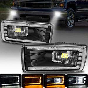 LED Fog Lights Assembly with DRL Turn Signal for Chevy Silverado Suburban Tahoe 20072015, Avalanche 20072013, Fits GMC Yukon 20152016, Waterproof,Include DRL Wiring Harness