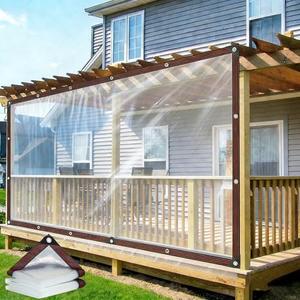 Clear Tarps Heavy Duty Waterproof Transparent Tarpaulin with Grommets Greenhouse Plastic Panels for Covering Garden Plant Camping Supplies, Deck Porch Patio Gazebo Curtains (1, 3 x 2.5 m/10 x 8 ft)