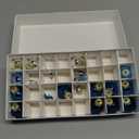 Tioncy 32 Pcs 1 Inch Mini Glass Christmas Ornaments Balls Shiny Christmas Balls Tiny Tree Hanging Decoration Small Colorful Ball Pendant for Xmas Party Supplies(Blue and Silvery)