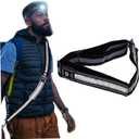 Reflective Sash,Led Reflective Belt Sash Walking Gear for Walkers at Night High Visibility Rechargeable Reflective Running Gear for Men Women Black