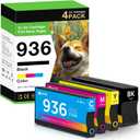 936 936e 936xl 936 XL Ink Cartridges Replacement for HP 936 936e 936 XL 936xl Ink Cartridges for HP Printers Combo Pack Works with OfficeJet 9120 OfficeJet Pro 9110 9120 9130 (4-Pack) (4)