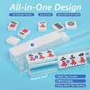 Clear Mahjong Racks with Pushers Set of 4, Acrylic American Mah Jongg Accessories and Gifts, All-in-One Mahjong Tile Holder for 1.2-inch American Mahjong