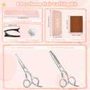 CIICII Kids Hair Cutting Scissors Shears Kit, Safety Round Tip Barber Haircut Scissors Set (Hair Trimming Hairdressing Haircutting Thinning Shears) for Baby Toddler Children, Hairdresser Home Salon