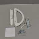 Patio Door Handle Set with Mortise Lock 45° for Replacement Mortise Style Reversible Design Non-keyed Sliding Patio Glass Door Handles, Fits 3-15/16” Screw Hole Spacing White Finish