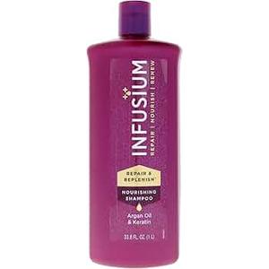 Infusium Repair and Replenish Nourishing Shampoo  Hydrating and Clarifying Shampoo for Build Up  Ceramides, Keratin, and Argan Oil  33.8 oz