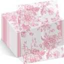 ForraFun 100 Pack Pink Floral Vellum Jackets Bulk for 5x7 Invitations Pre-folded Vellum Paper Envelope Inserts Liners Invitation Sleeves Wraps Accessories Kit for Wedding Birthday Bridal Party