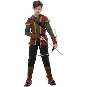 EraSpooky Boys Robin Hood Archer Costume Kids Forest Hunter Halloween Outfits, L