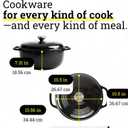 Lodge Essential Enamel Cast Iron Dutch Oven - Perfect for Bread Baking, Braising, Marinating & Slow Cooking - Features Moisture-Sealing Lid & Dual Handles - Kitchen Essentials - 6 Quarts - Midnight Chrome