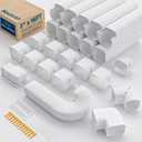 3" 16Ft Mini Split Line Set Cover with Flexible Duct, Upgrade PP Decorative Minisplit Lineset Cover Kit, Paintable for Mini Split, Air Conditioner, Central AC, HVAC and Heat Pumps, White