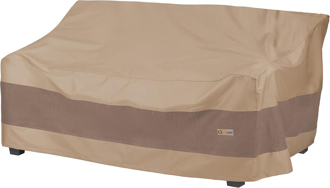 DUCKCOVERS Elegant Waterproof 79 Inch Patio Sofa Cover, Patio Furniture Covers (Swiss Coffee)