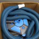Professional Pool Vacuum Head and Hose, 360° Swivel Cuff 1-1/2" x 30 Ft Heavy Duty Flexible Vacuum Hoses, Weighted Manual Triangular Head with Bottom Brush for Inground & Above Ground Pool(No Pole)