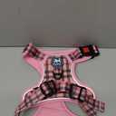 PoyPet No Pull Dog Harness, [Release at Neck] Reflective Adjustable No Choke Pet Vest with Front & Back 2 Leash Attachments, Soft Control Training Handle for Medium Dogs(Checkered Pink,M)