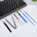 Computer Keyboard Remover Tool Kit 7 Pcs Keycap Puller, Switch Puller, Cleaning Brush, 4-Jaw Gripper, Tweezers, Key Cap Pullers, Storage Bag