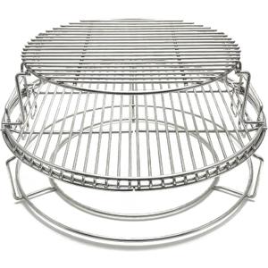 Multi-Level Base Rack Grill Cooking Grate Stack Rack for BGE, Big Green Egg XL, Kamado Joe Big Joe I, II III Smokers 24-inch Charcoal GrillExpanded Cooking Basket Cooking Rack Eggspander Kit