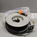 Giraffe Tools Pressure Washer Hose Reel 65ft, Retractable Power Washer Hose Reel, Heavy Duty, Wall/Floor Mounted, 3200 PSI, Silver