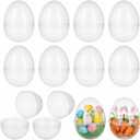 10 Pcs Clear Fillable Easter Egg: Transparent Clear Eggs Plastic Containers Empty Large Enough to Hold for Easter Hunt Decoration