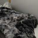 NEWCOSPLAY Super Soft Faux Fur Throw Blanket for Couch Tie-dye Black Sherpa Fuzzy Plush Warm Blanket for Sofa Bed (Tie-dye Black, Throw(40"x50"))