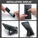 for iPhone XR 6.1-Inch Case, Shockproof TPU Clear Cover with 2 Pack Tempered Glass Screen Protectors & Leather Kickstand (3M Adhesive Mount) for Stand/Horizontal Viewing, Clear